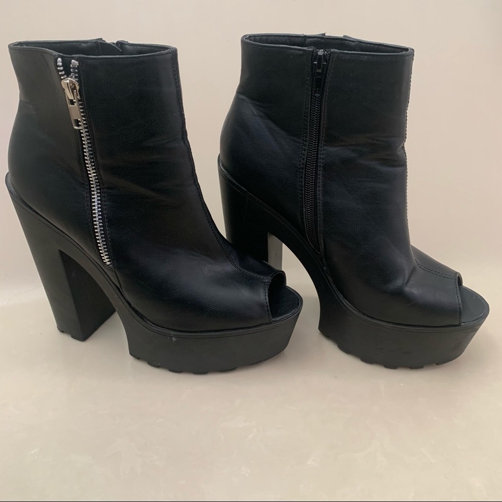 Black Platform Ankle Boots